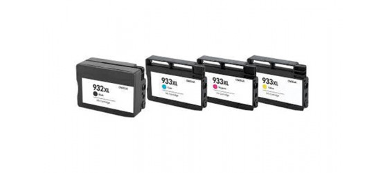 Complete set of 4 HP 932XL-933XL High Yield Compatible Inkjet Cartridges